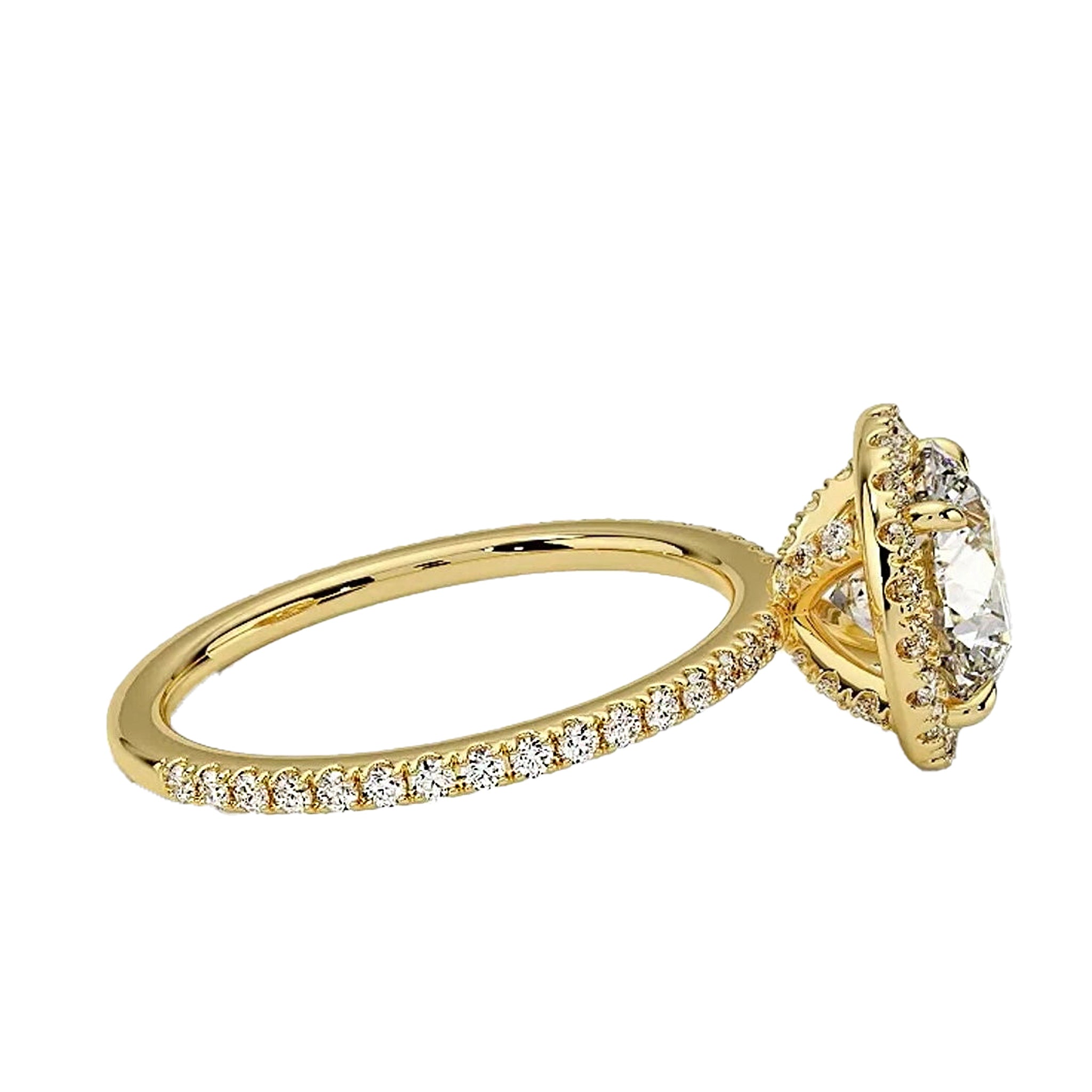 Round Diamond Halo Engagement Ring