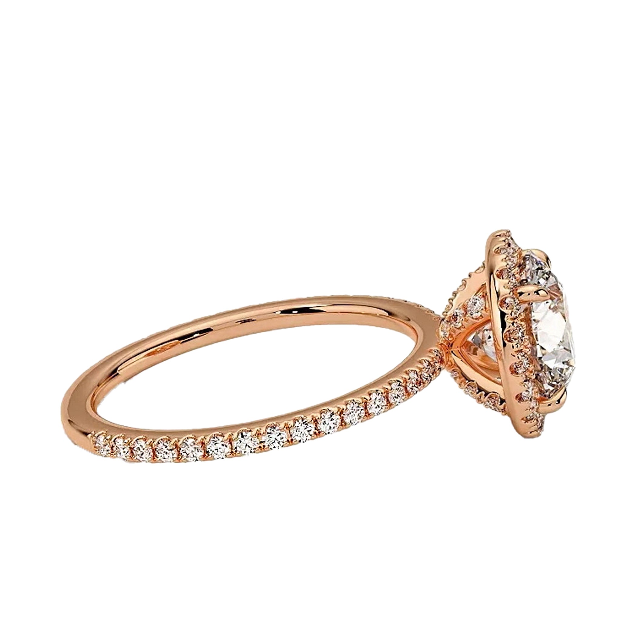 Round Diamond Halo Engagement Ring