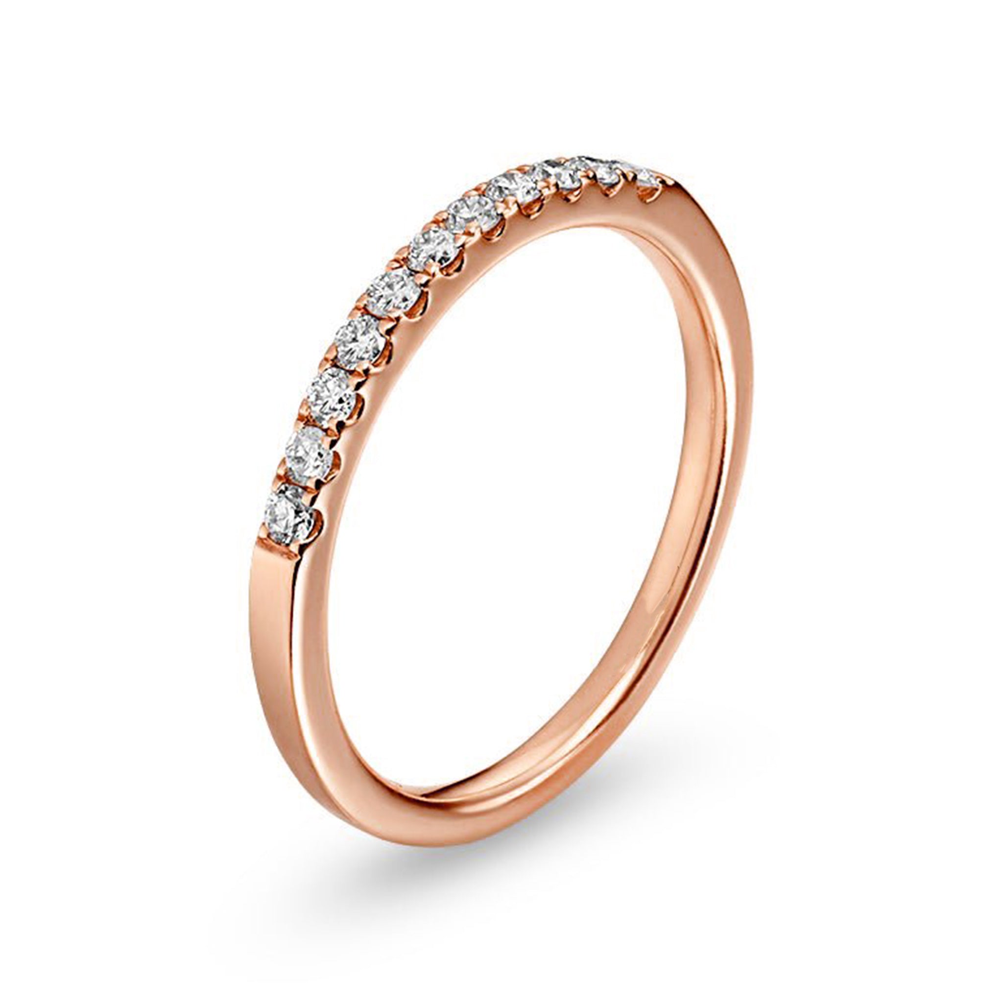 Pave Set Eleven Stone Round Wedding Ring