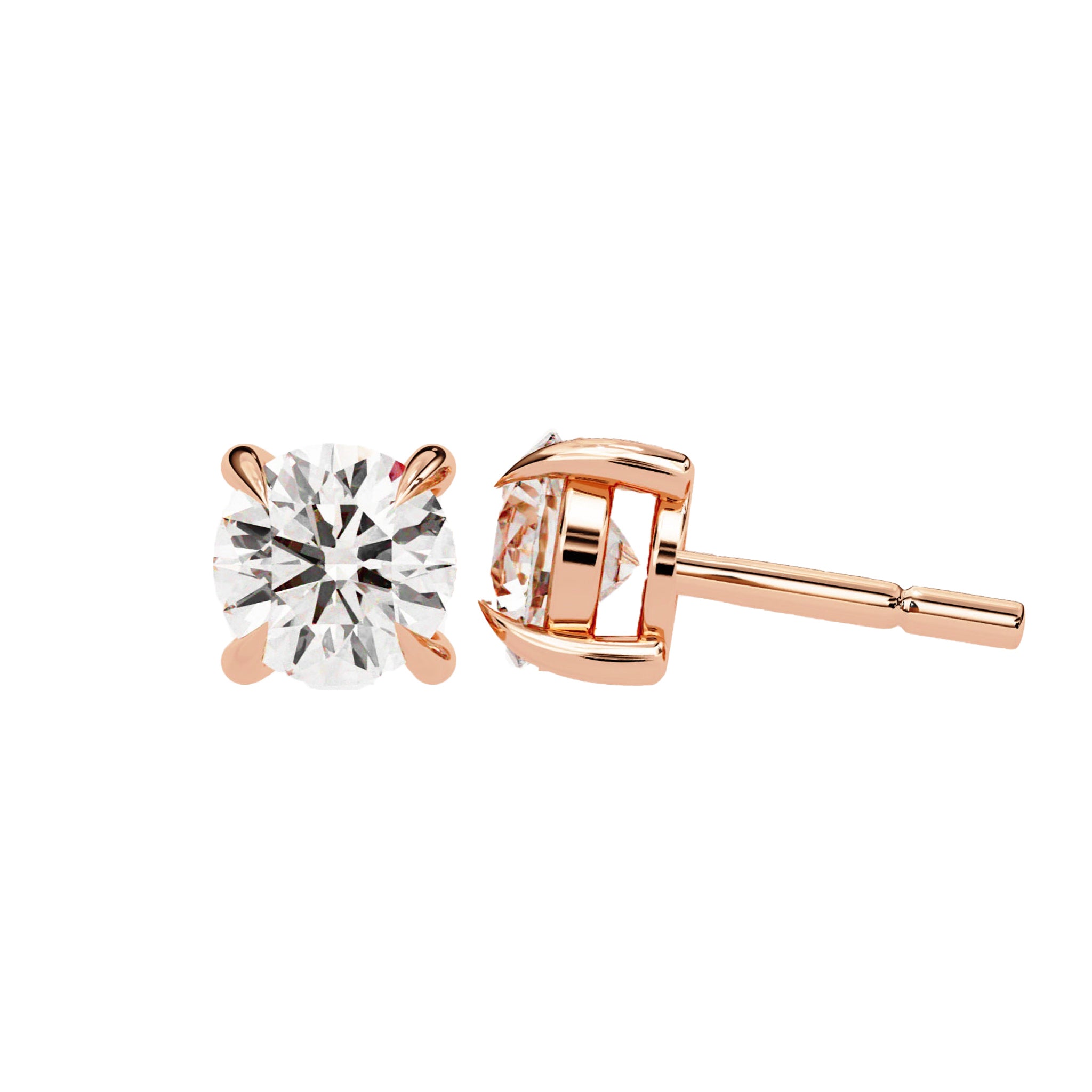 Diamond Solitaire Stud Earrings 7 MM