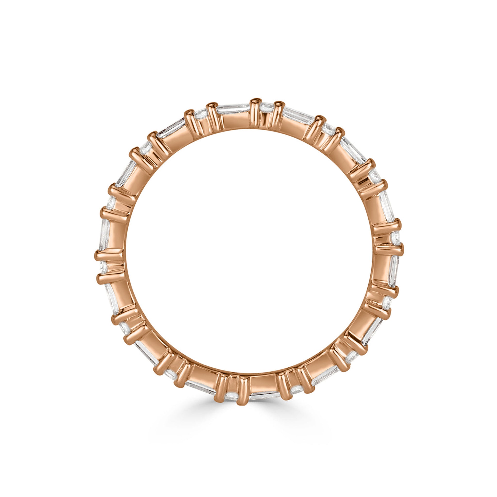 Stacking Baguette Round Moissanite Wedding Ring