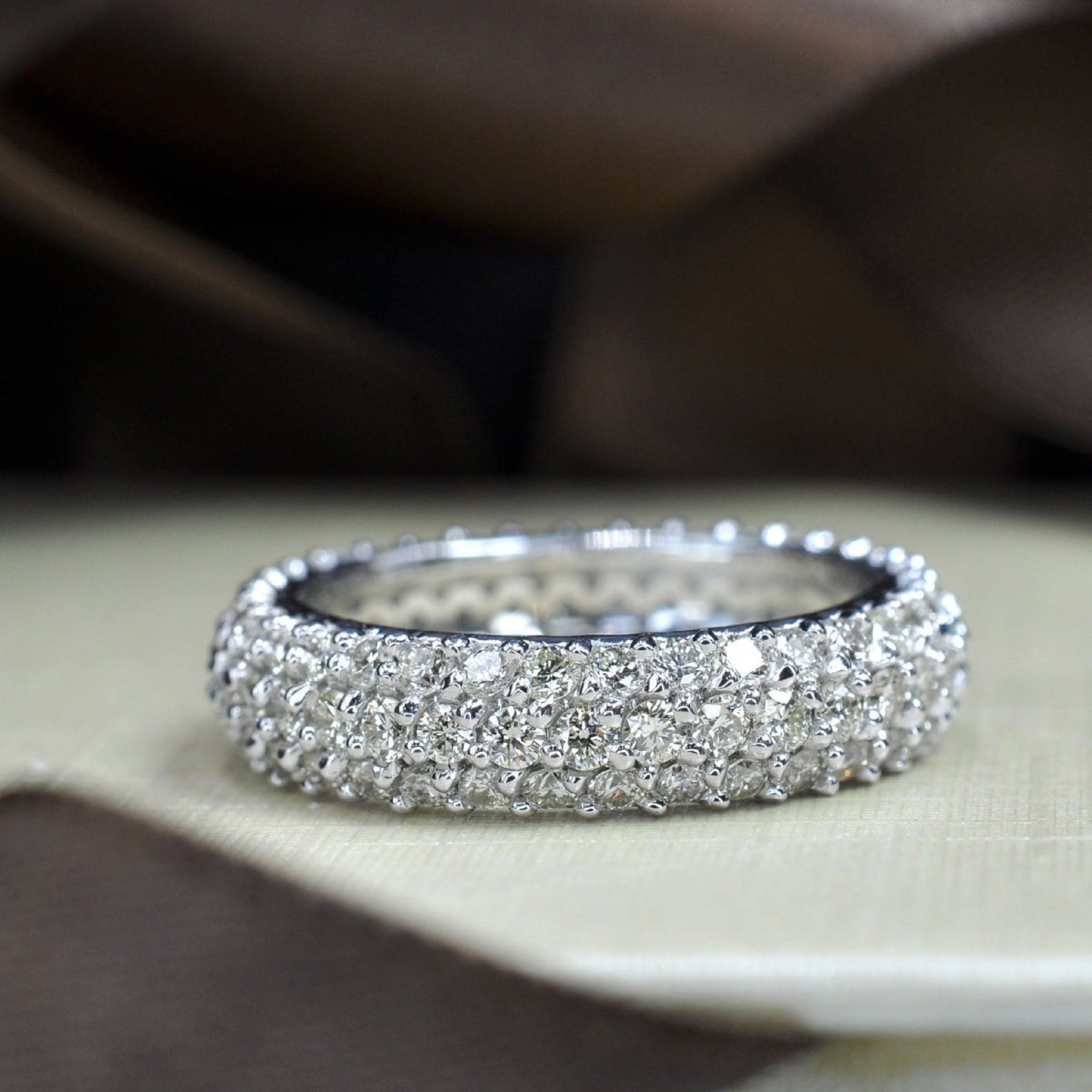 Round Pave Full Eternity Mens Diamond Band