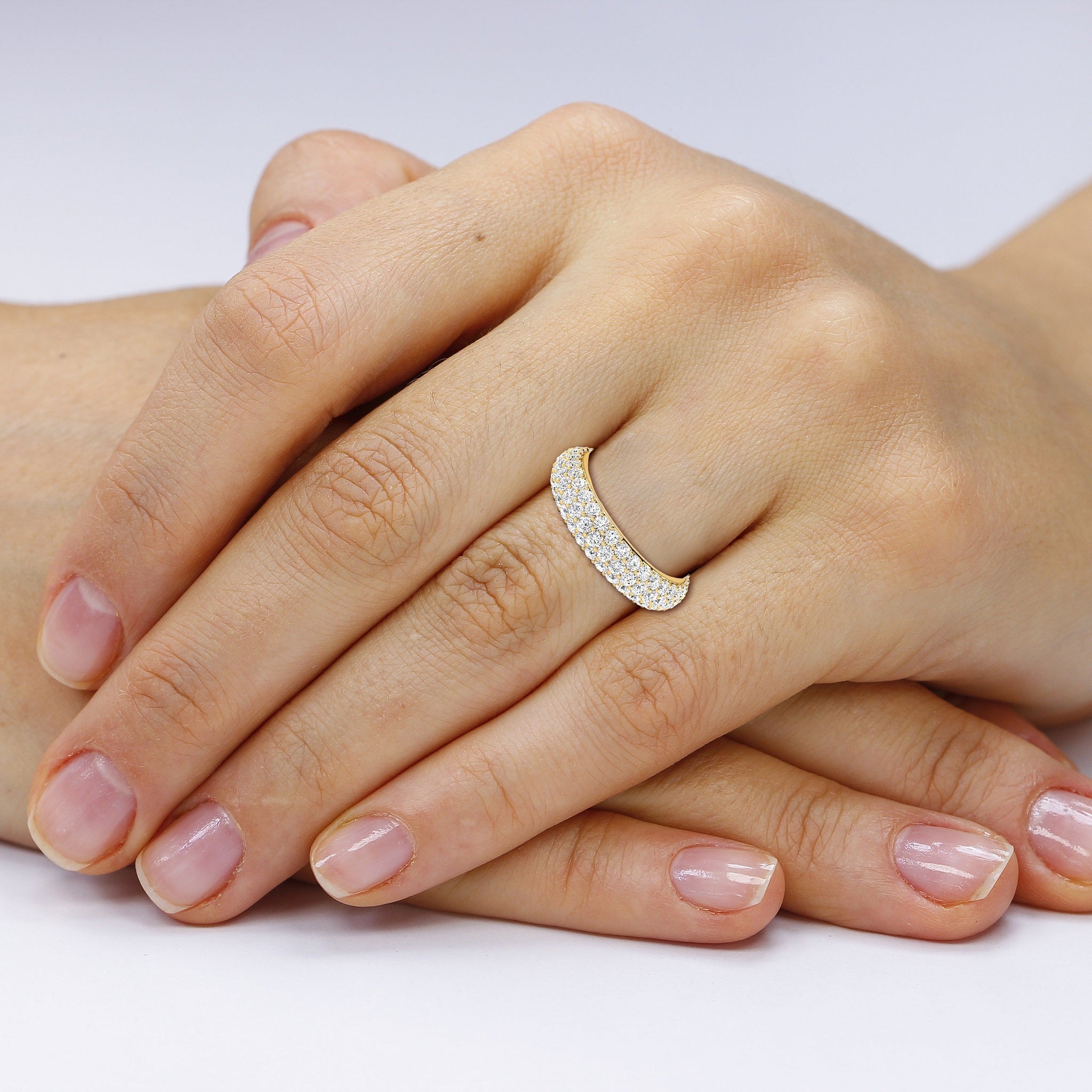 Round Pave Full Eternity Mens Diamond Band