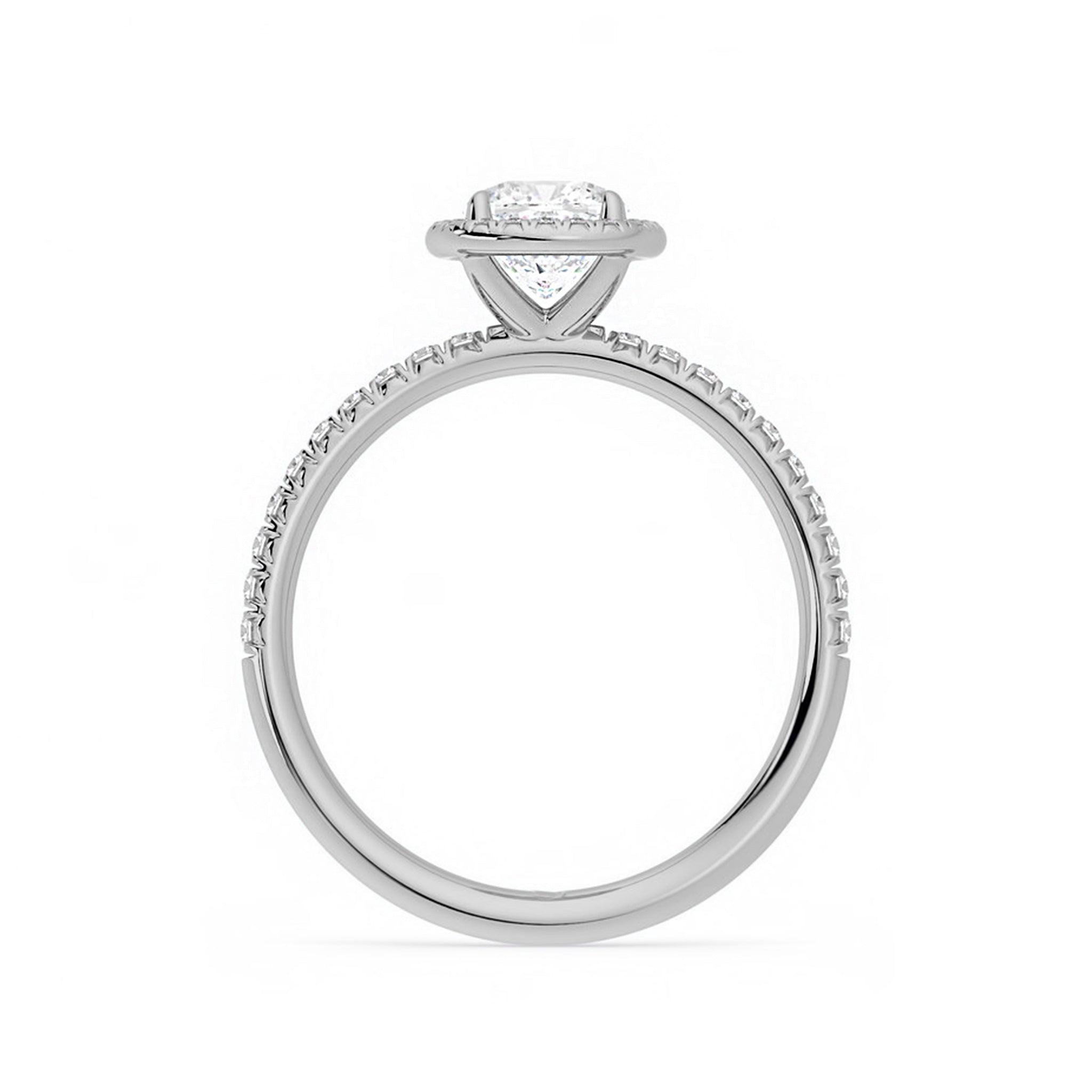 Cushion Diamond Halo Engagement Ring