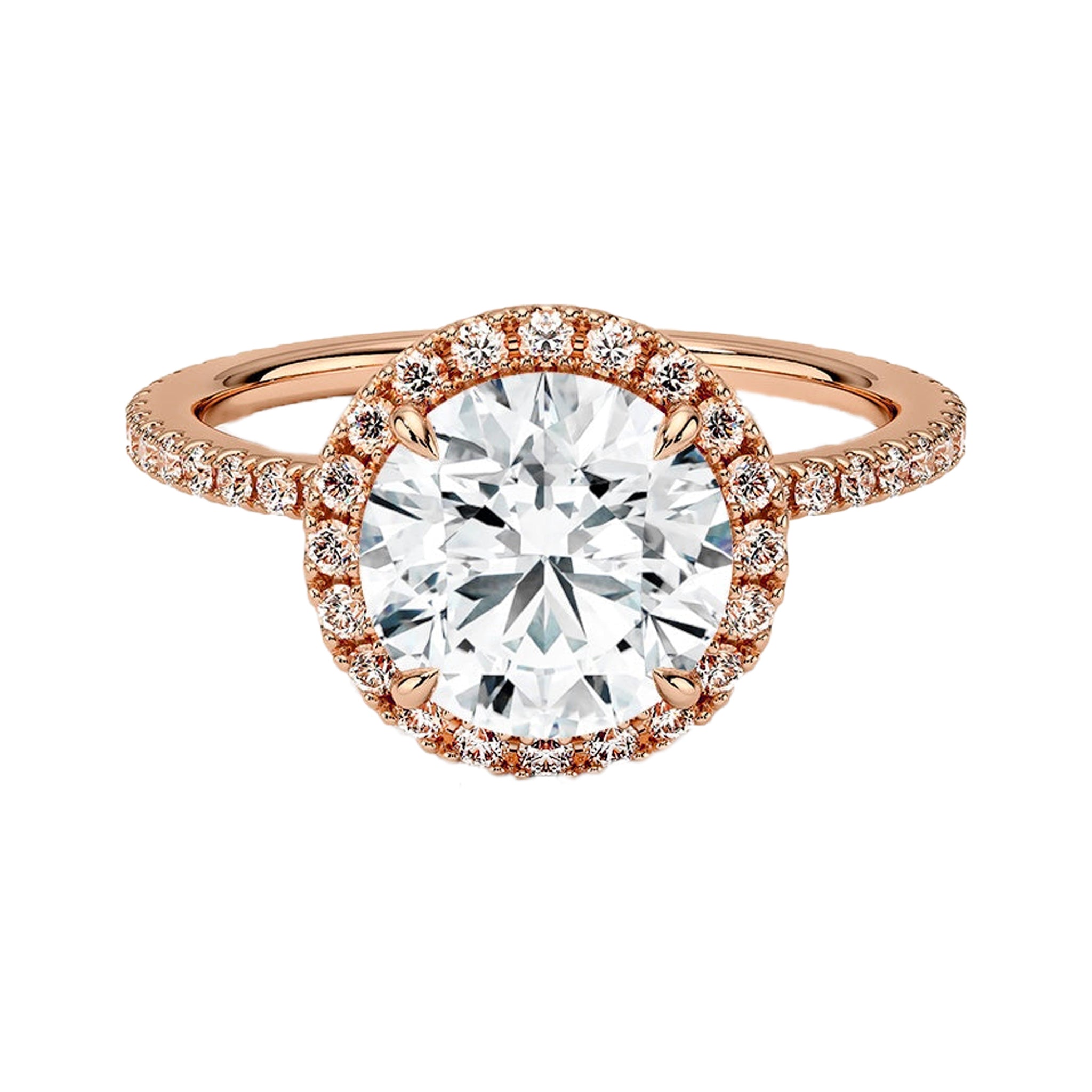 Round Diamond Halo Engagement Ring