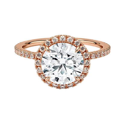 Round Diamond Halo Engagement Ring
