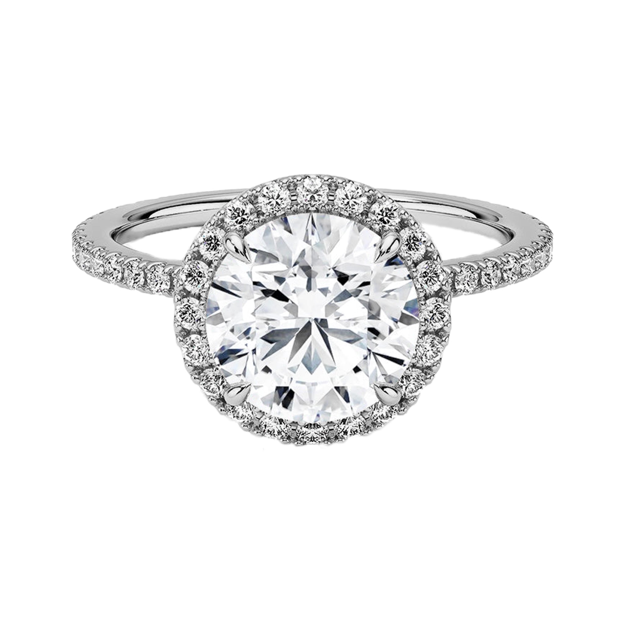 Round Diamond Halo Engagement Ring