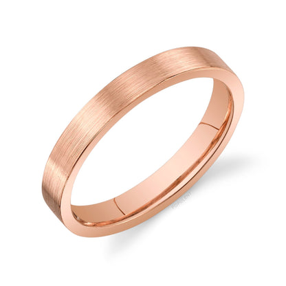Comfort Fit Mens Womens Matte Finish Cigar Band Ring 3mm