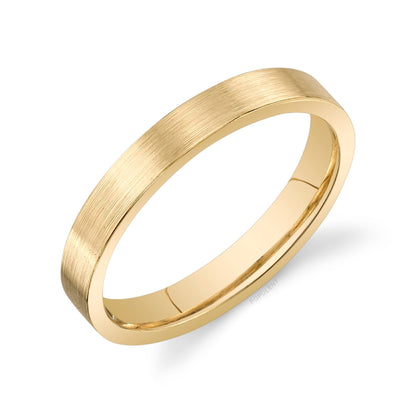 Comfort Fit Mens Womens Matte Finish Cigar Band Ring 3mm