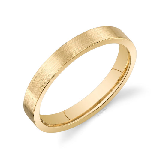 Comfort Fit Mens Womens Matte Finish Cigar Band Ring 3mm