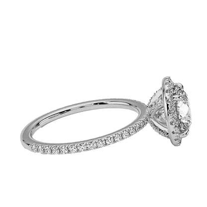 Round Diamond Halo Engagement Ring