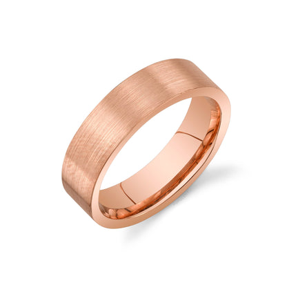 Wide Band Comfort Fit Plain Gold Mens Wedding Band 6 MM