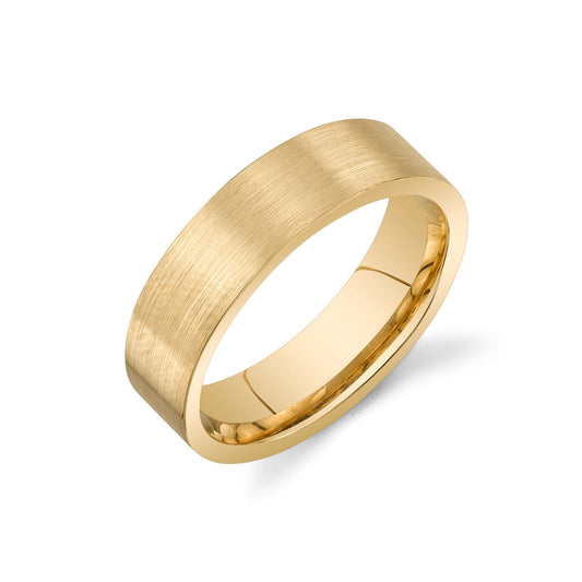 Wide Band Comfort Fit Plain Gold Mens Wedding Band 6 MM