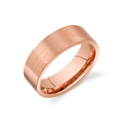 Matte Brushed Gold Comfort Fit Plain Cigar Mens Wedding Band 8 MM