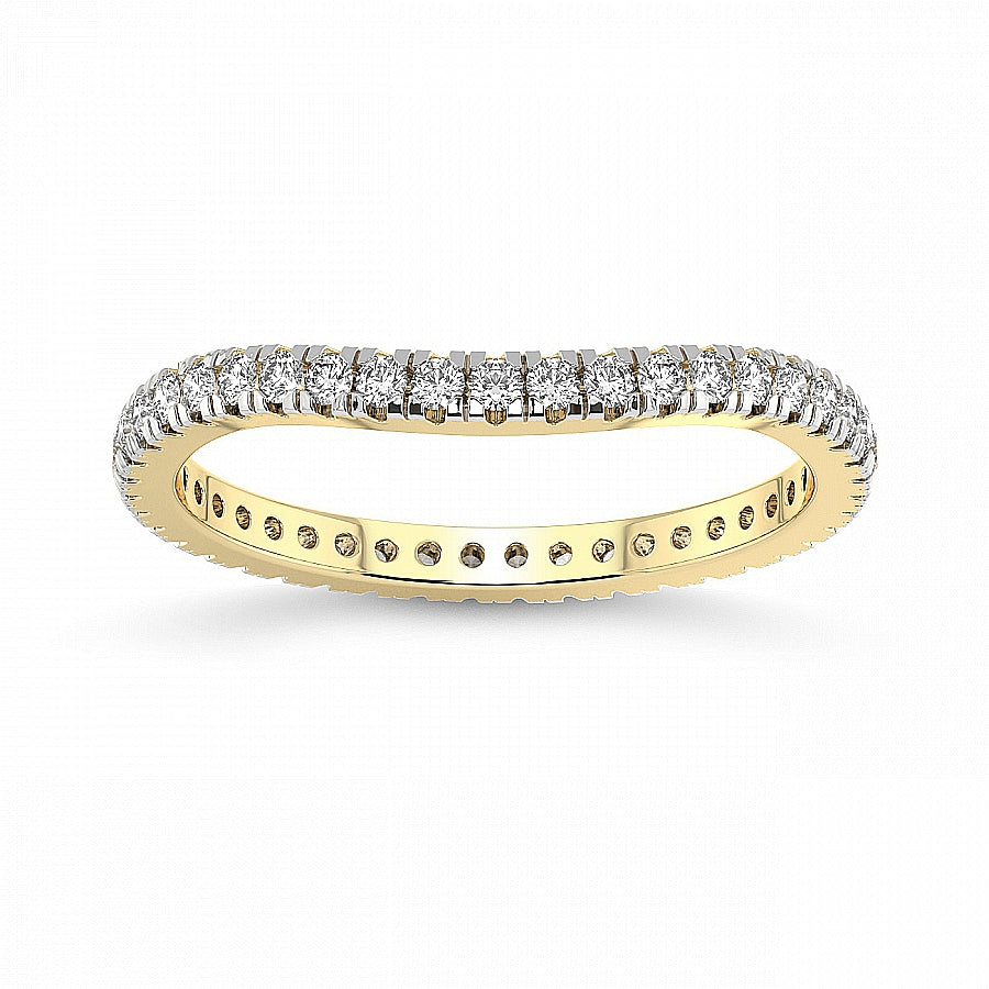 Round Diamond Curved Wedding Ring