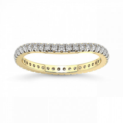 Round Diamond Curved Wedding Ring