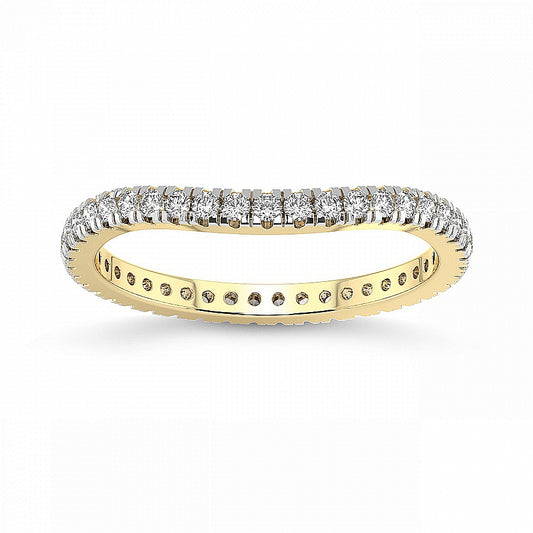 Round Diamond Curved Wedding Ring