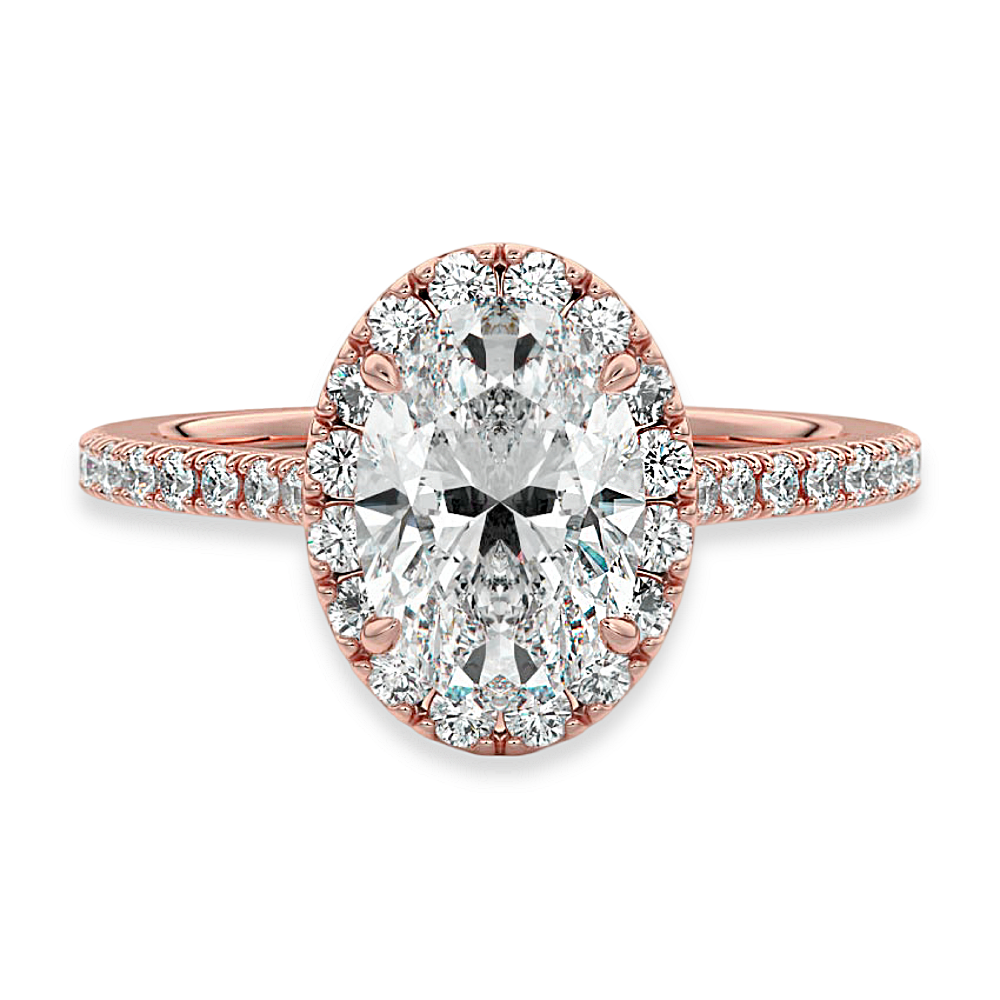 Unique Oval Cut Halo Engagement Ring