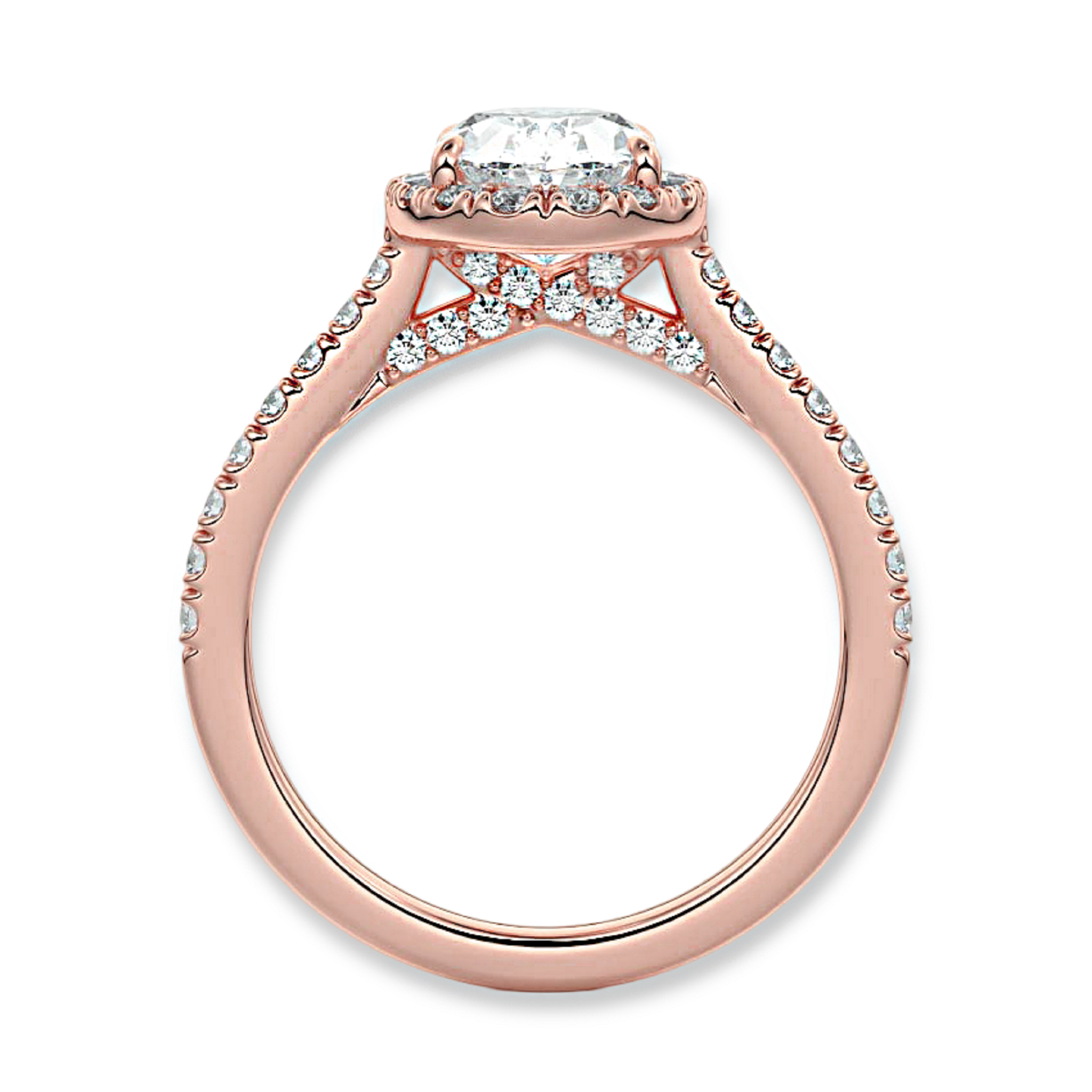 Unique Oval Cut Halo Engagement Ring