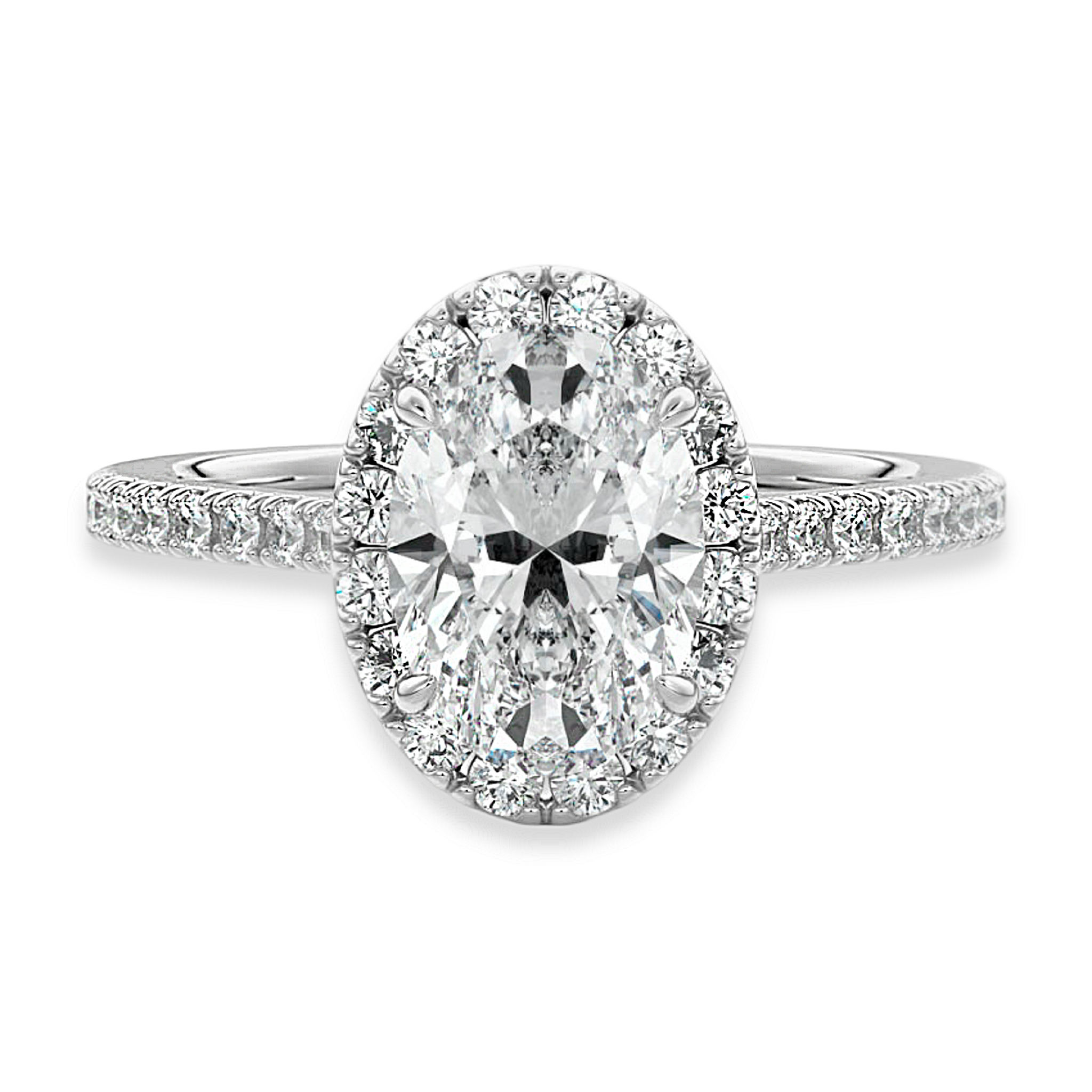 Unique Oval Cut Halo Engagement Ring