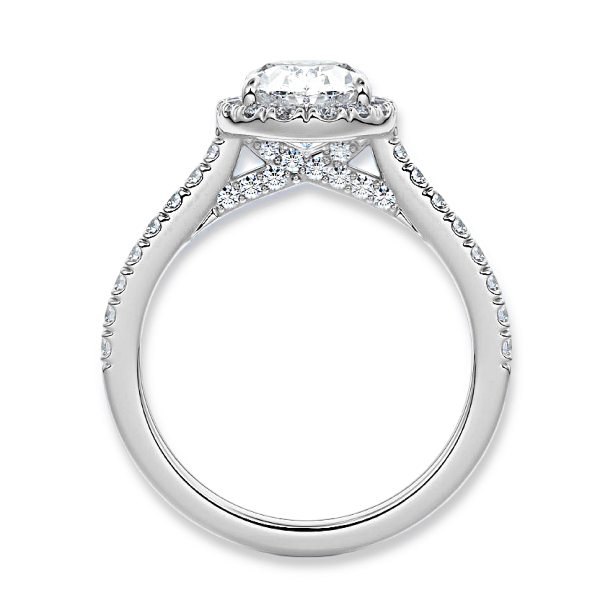 Unique Oval Cut Halo Engagement Ring