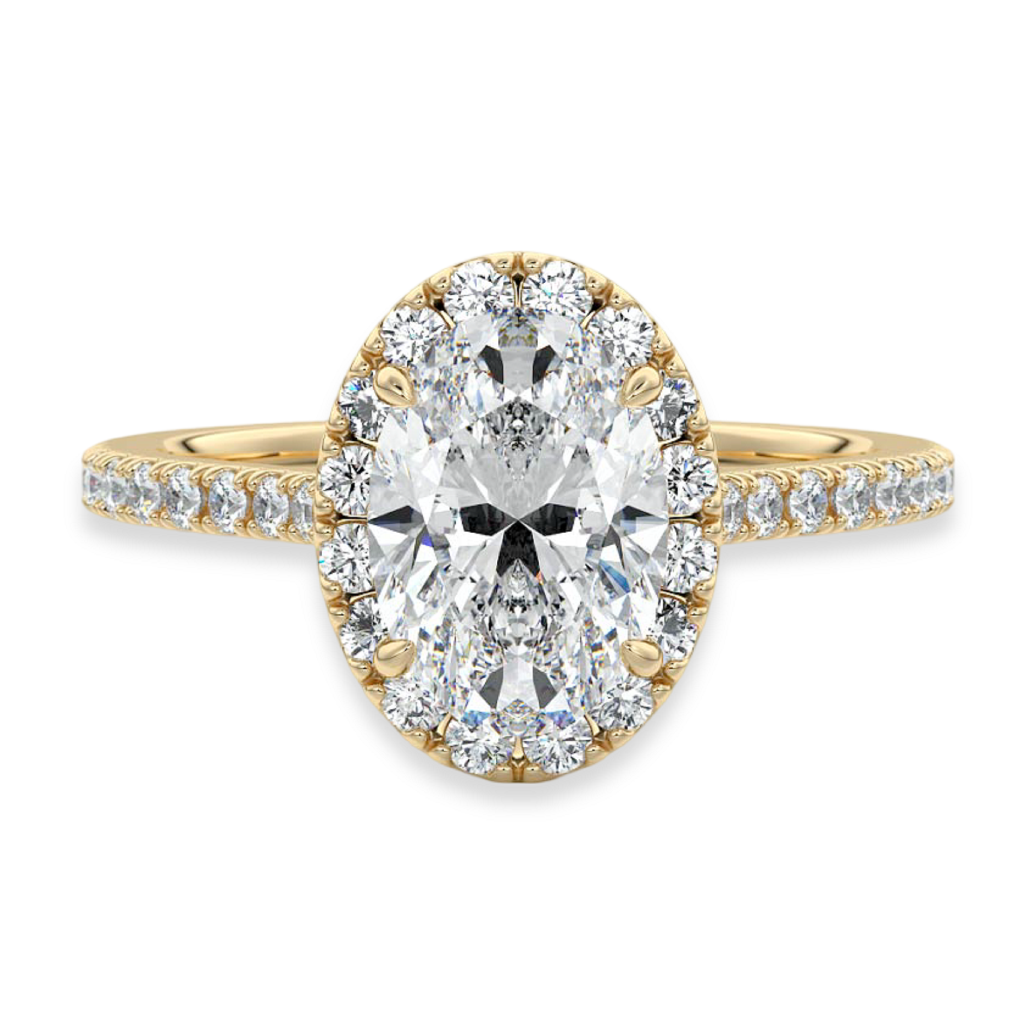 Unique Oval Cut Halo Engagement Ring