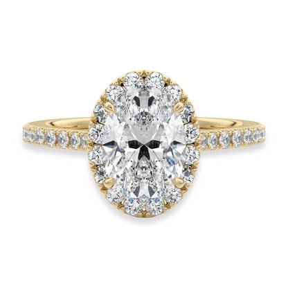 Unique Oval Cut Halo Engagement Ring