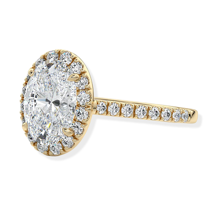 Unique Oval Cut Halo Engagement Ring