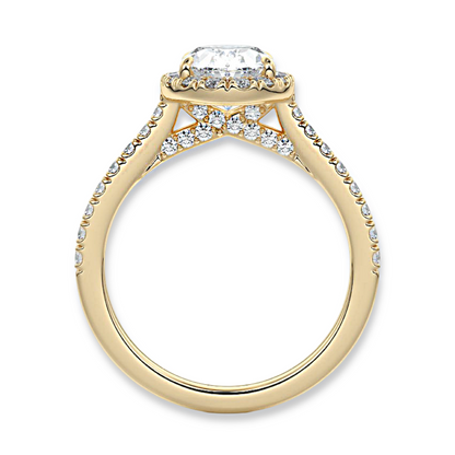 Unique Oval Cut Halo Engagement Ring