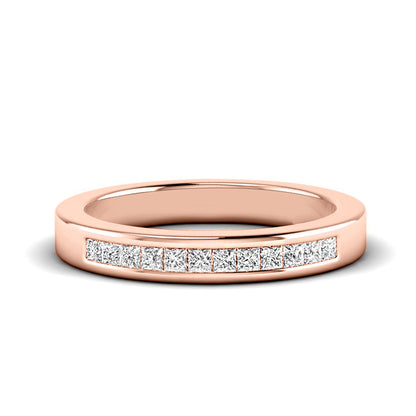 Channel Set Princess Cut Unisex Wedding Ring