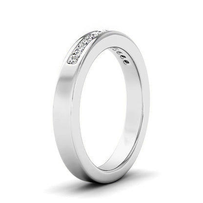 Channel Set Princess Cut Unisex Wedding Ring