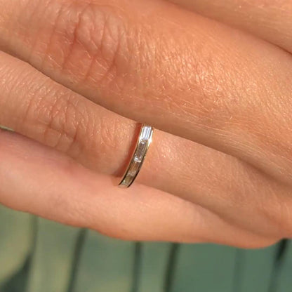 Delicate Channel Set Stackable Baguette Wedding Ring