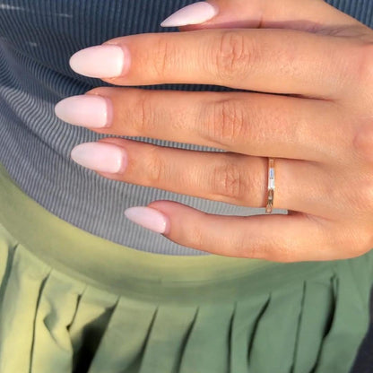 Delicate Channel Set Stackable Baguette Wedding Ring