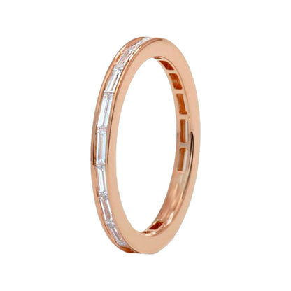 Delicate Channel Set Stackable Baguette Wedding Ring