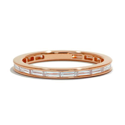 Delicate Channel Set Stackable Baguette Wedding Ring