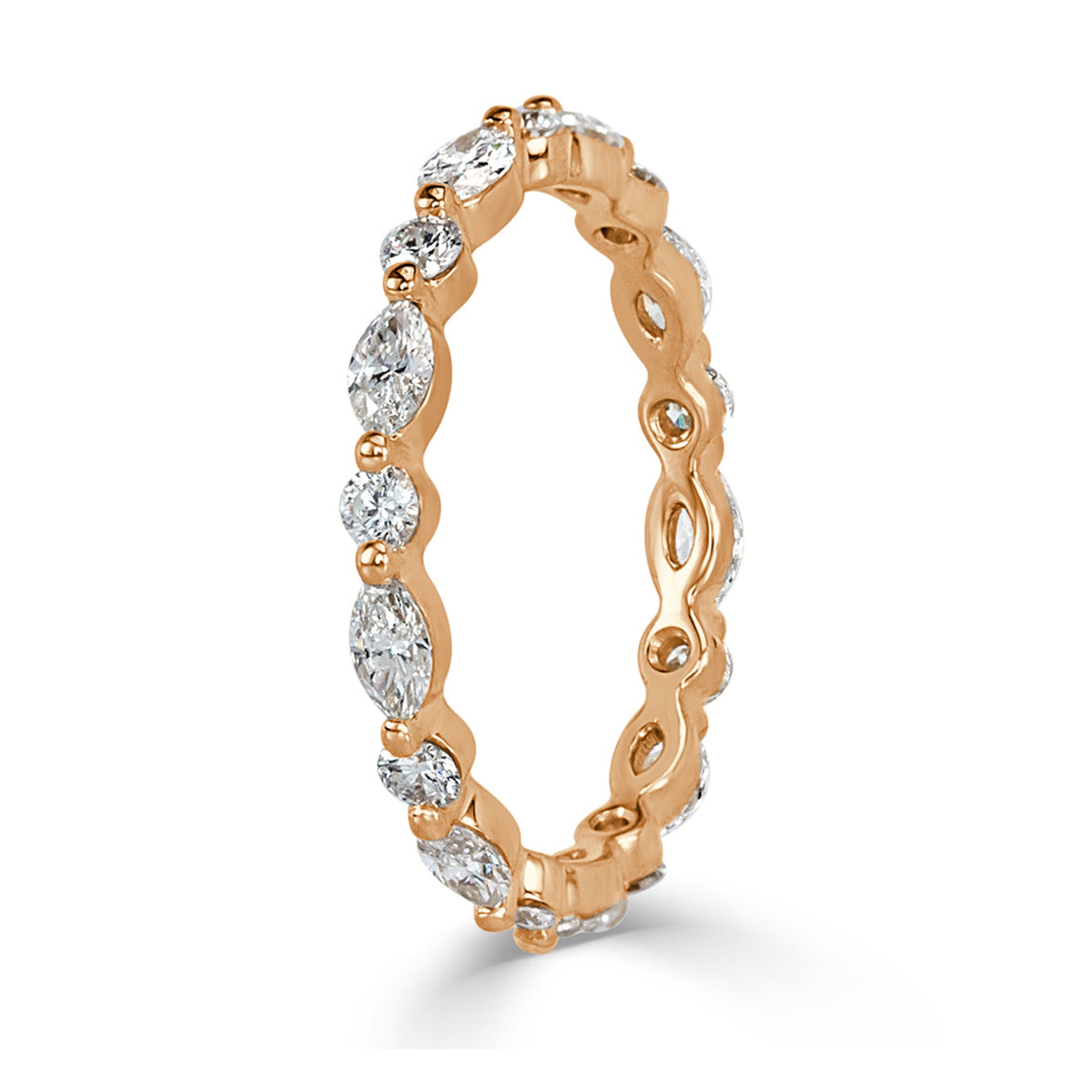 Marquise and Round Floating Bubble Wedding Band