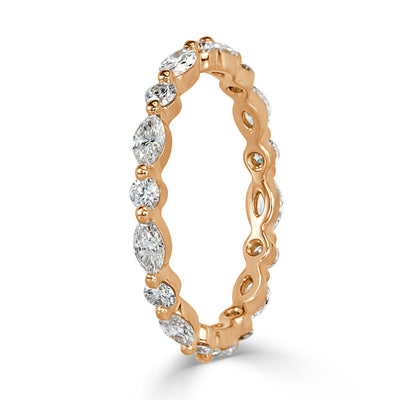 Marquise and Round Floating Bubble Wedding Band