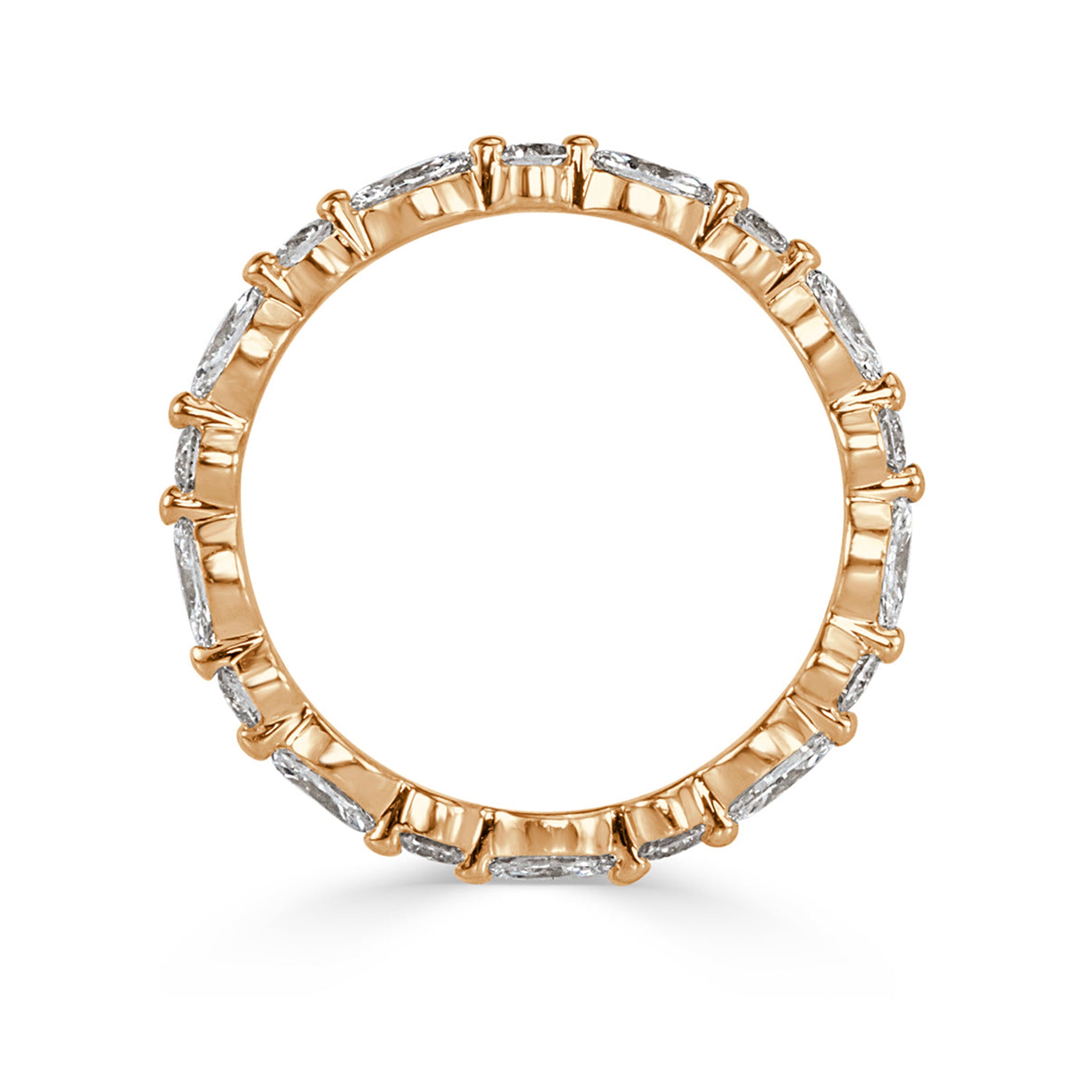 Marquise and Round Floating Bubble Wedding Band