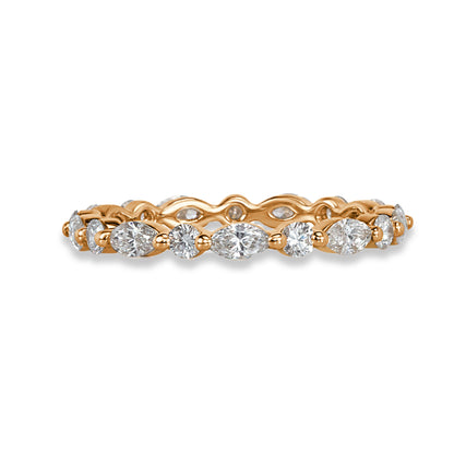 Marquise and Round Floating Bubble Wedding Band