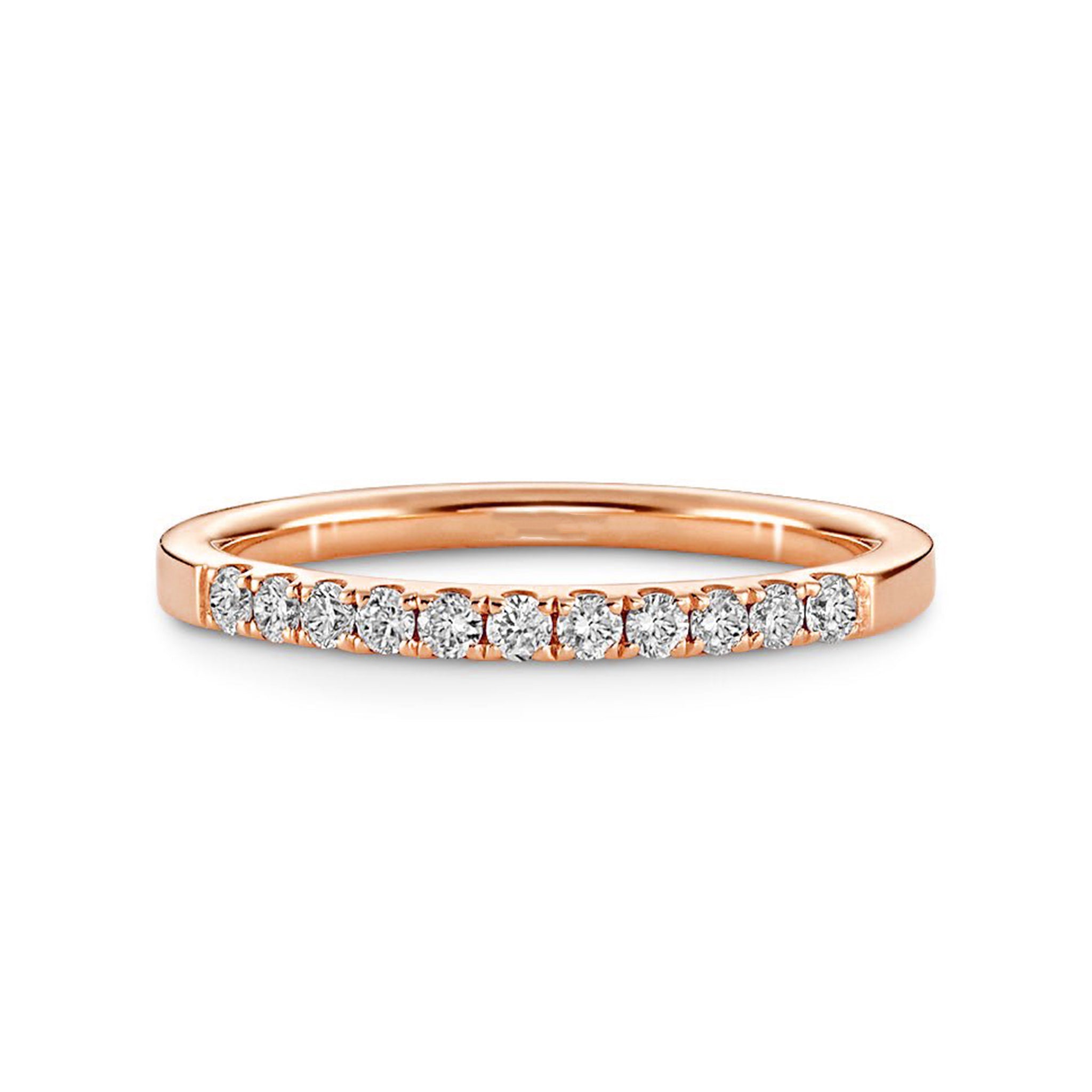 Pave Set Eleven Stone Round Wedding Ring