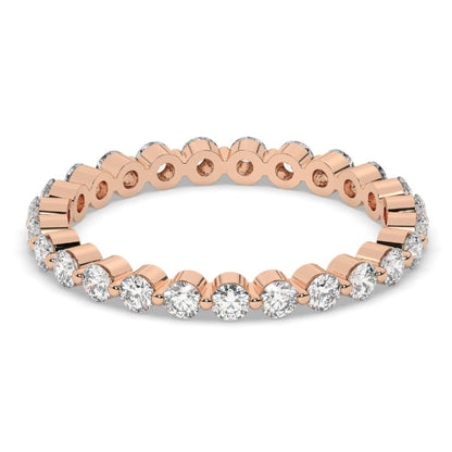 Single Shared Prong Floating Round Wedding Band