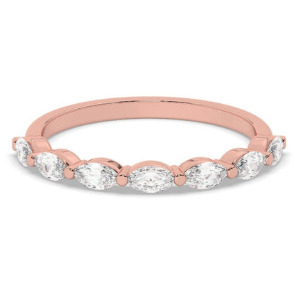 Floating Bubble Prong Marquise Half Eternity Band