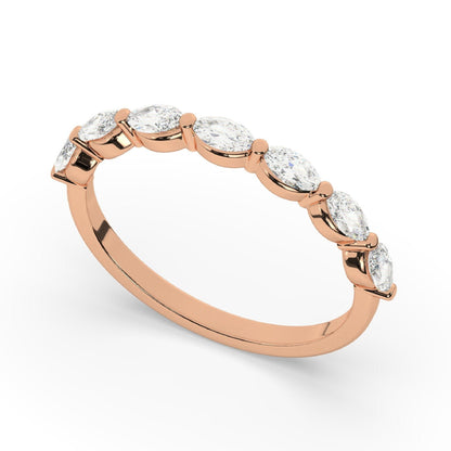Floating Bubble Prong Marquise Half Eternity Band