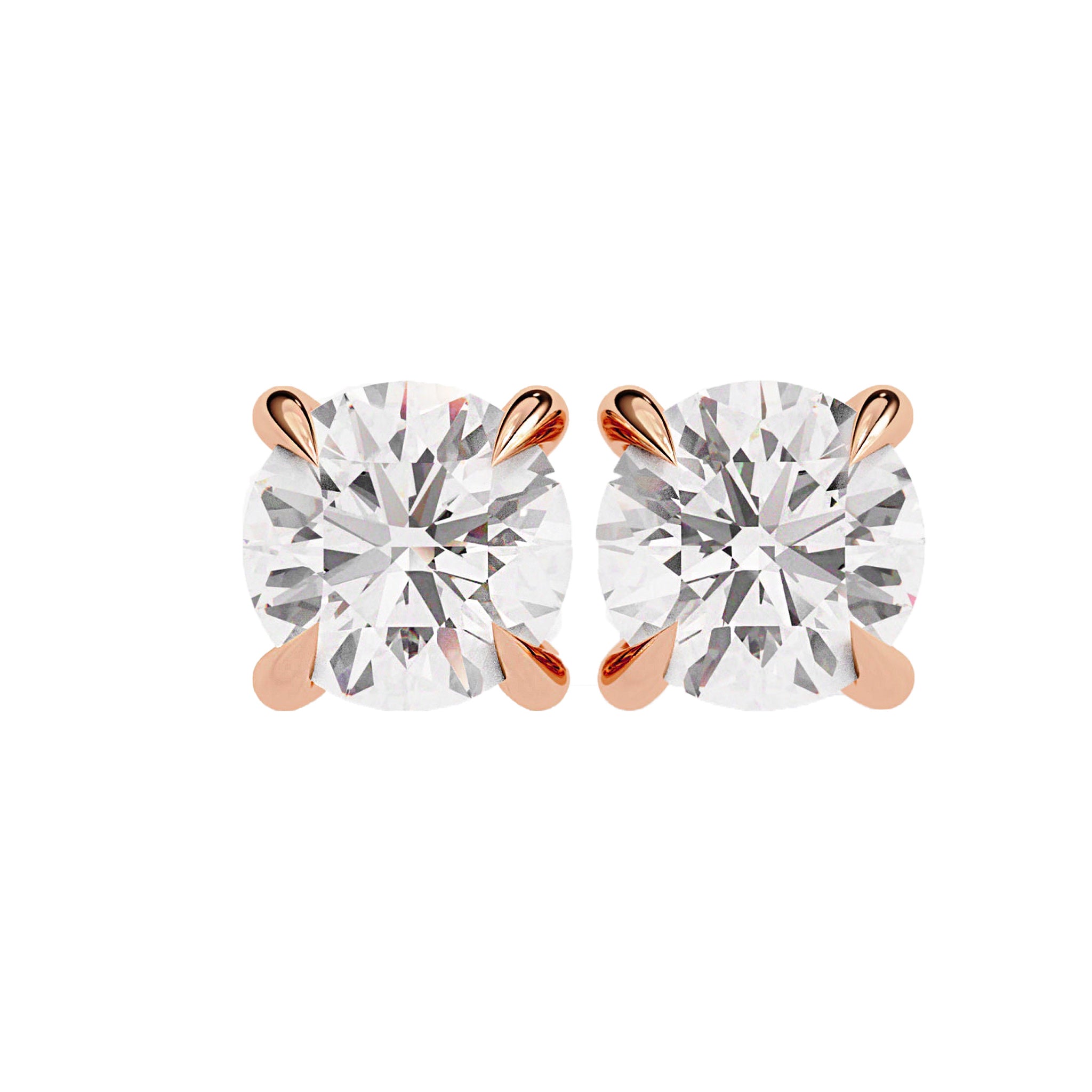 Everyday Wear Four Prong Diamond Stud Earrings