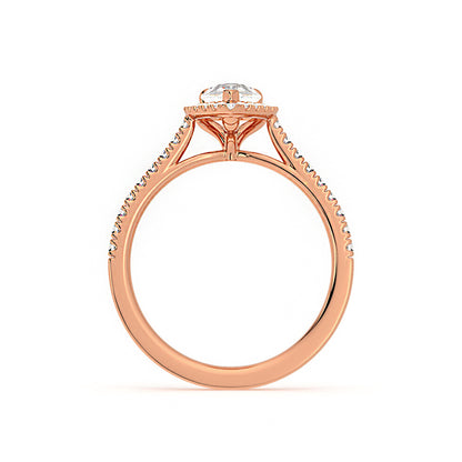 Tear Drop Signature Halo Moissanite Ring