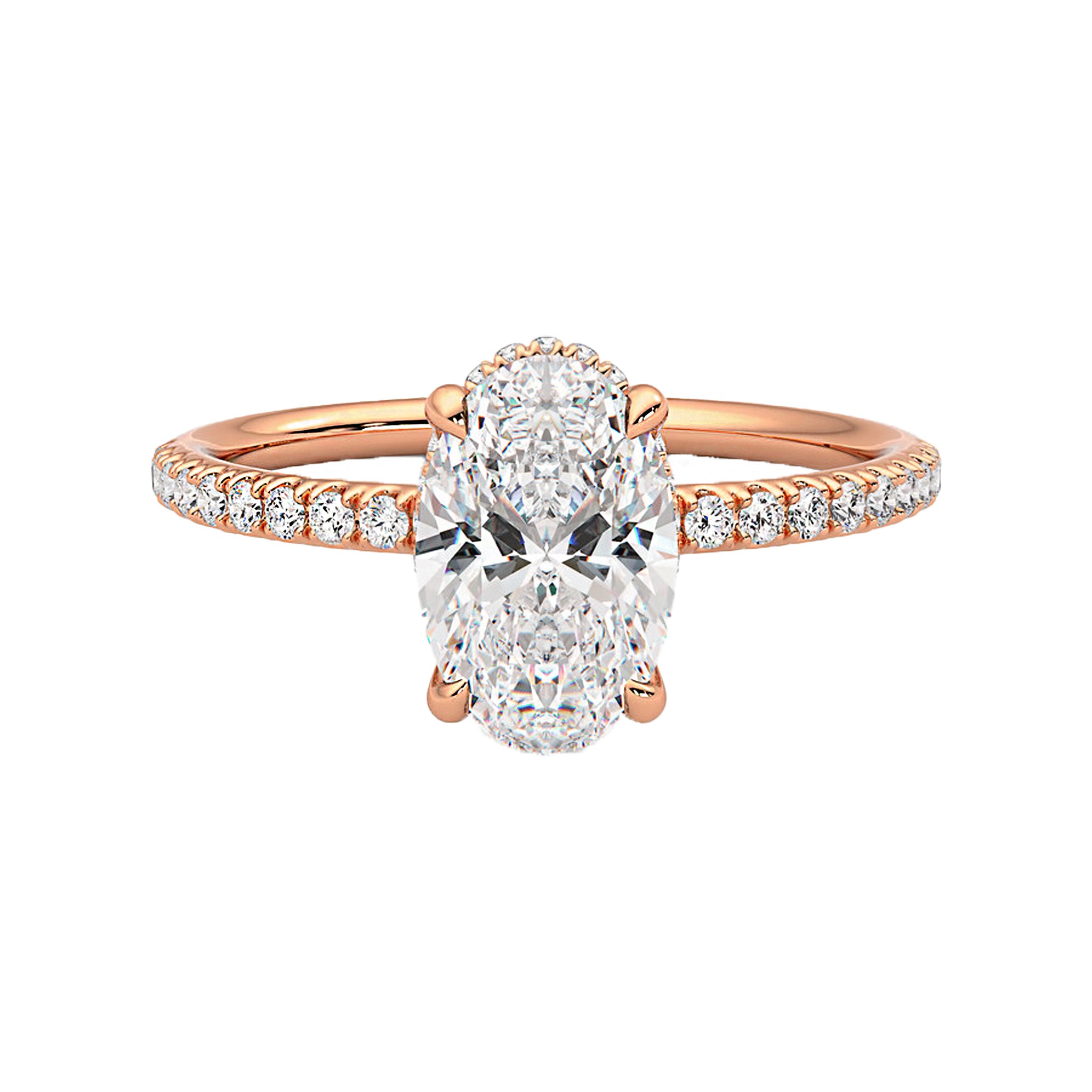Signature Hidden Halo Oval Engagement Ring