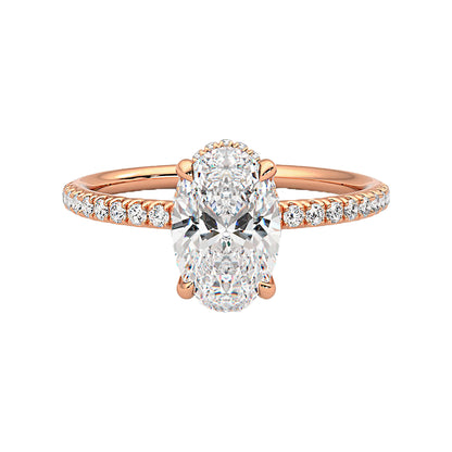 Signature Hidden Halo Oval Engagement Ring