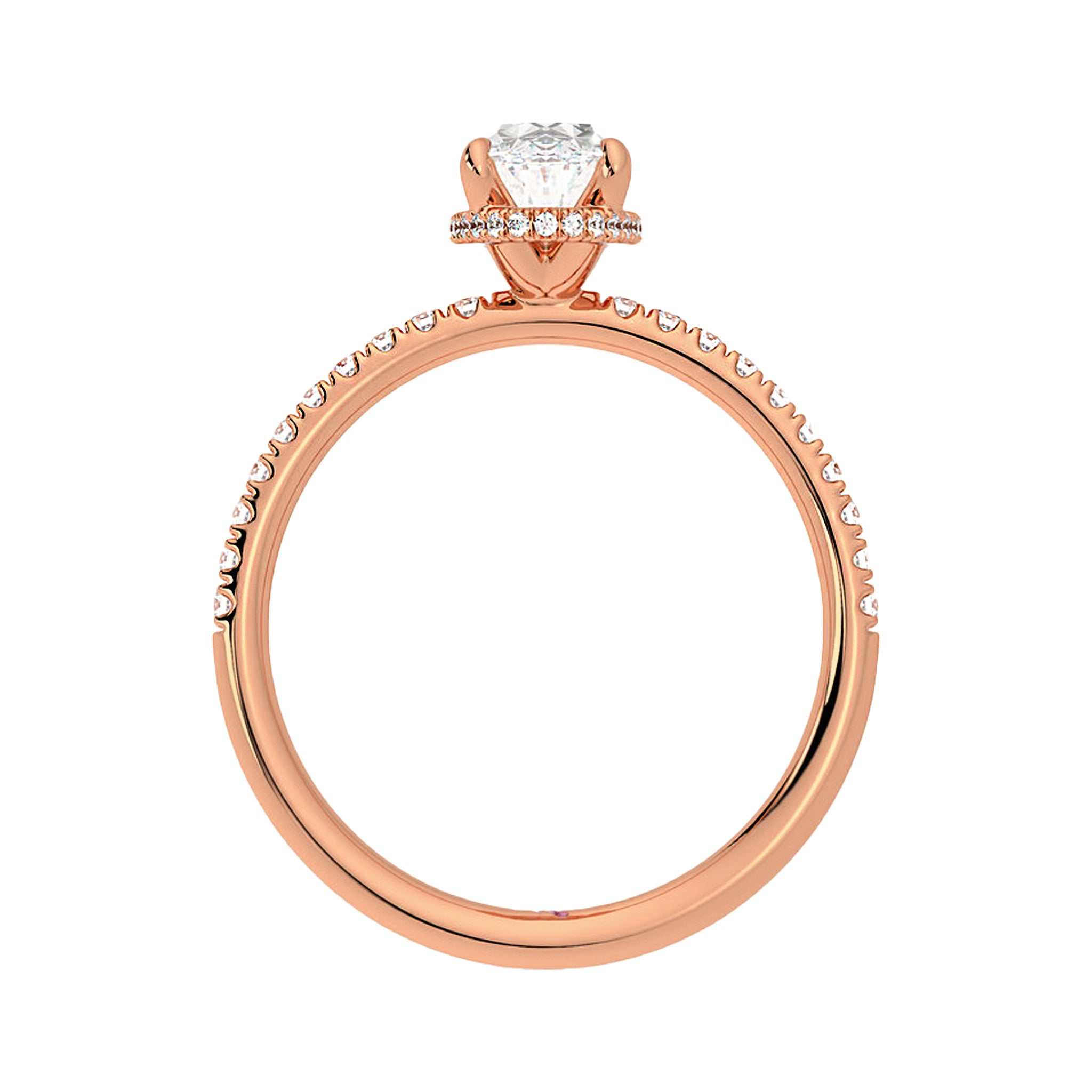 Signature Hidden Halo Oval Engagement Ring