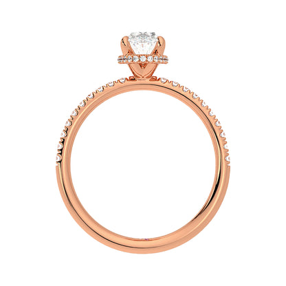 Signature Hidden Halo Oval Engagement Ring