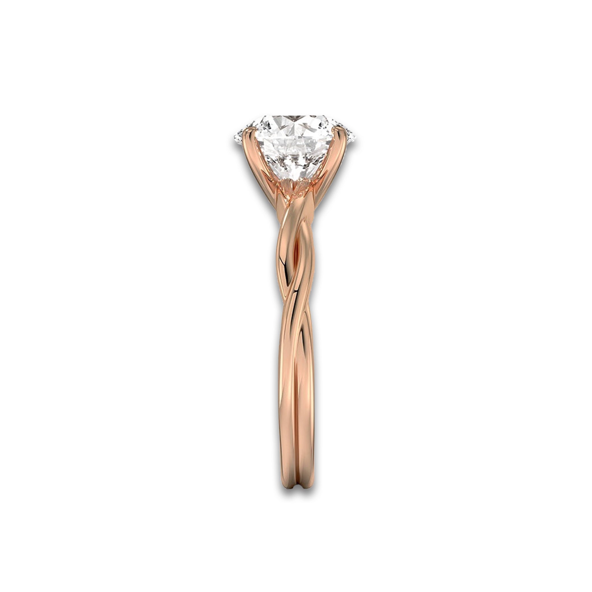 Twisted Vine Round Solitaire Engagement Ring